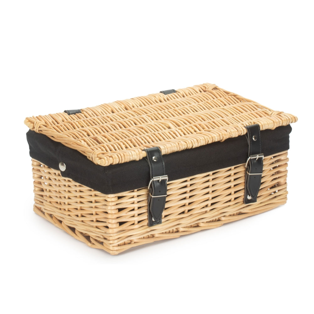 The Willow Basket 36cm Buff Wicker Empty Picnic Basket