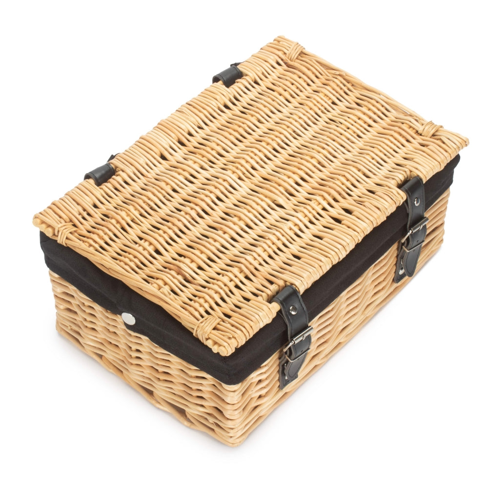 The Willow Basket 36cm Buff Wicker Empty Picnic Basket