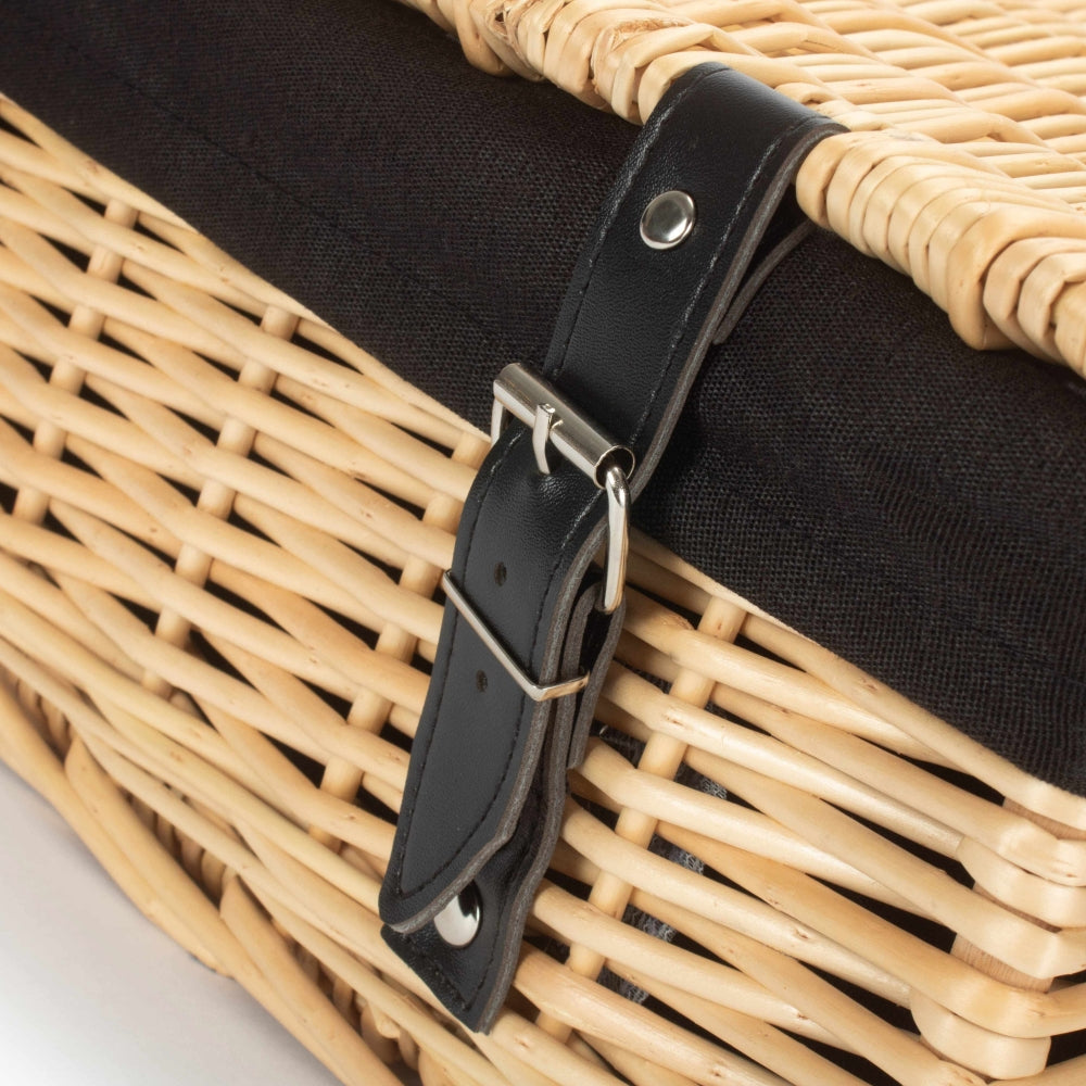 The Willow Basket 36cm Buff Wicker Empty Picnic Basket