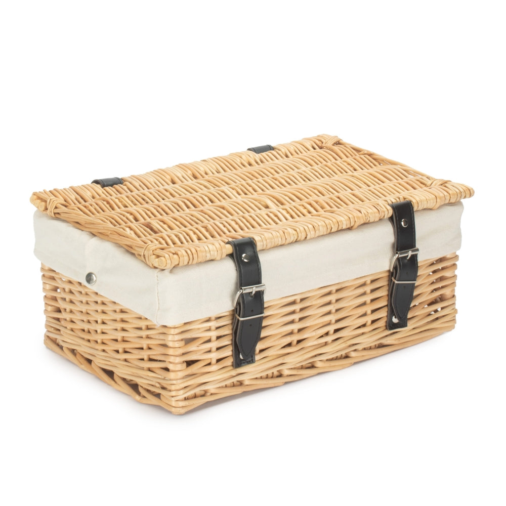 The Willow Basket 36cm Buff Wicker Empty Picnic Basket