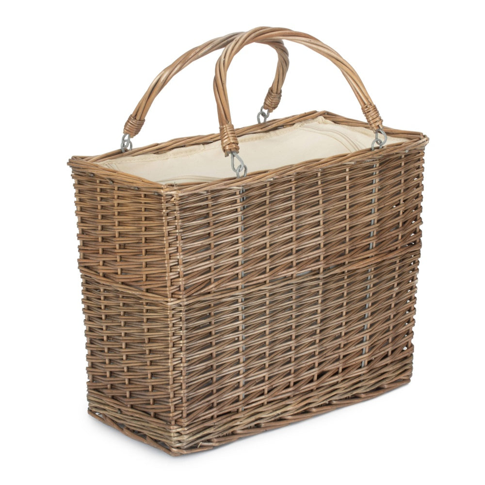 Red Hamper Antique Wash Wicker Insulated Cool Basket
