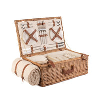 Red Hamper Deluxe Fully Fitted Traditional Wicker Picnic Basket
