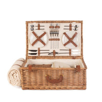 Red Hamper Deluxe Fully Fitted Traditional Wicker Picnic Basket