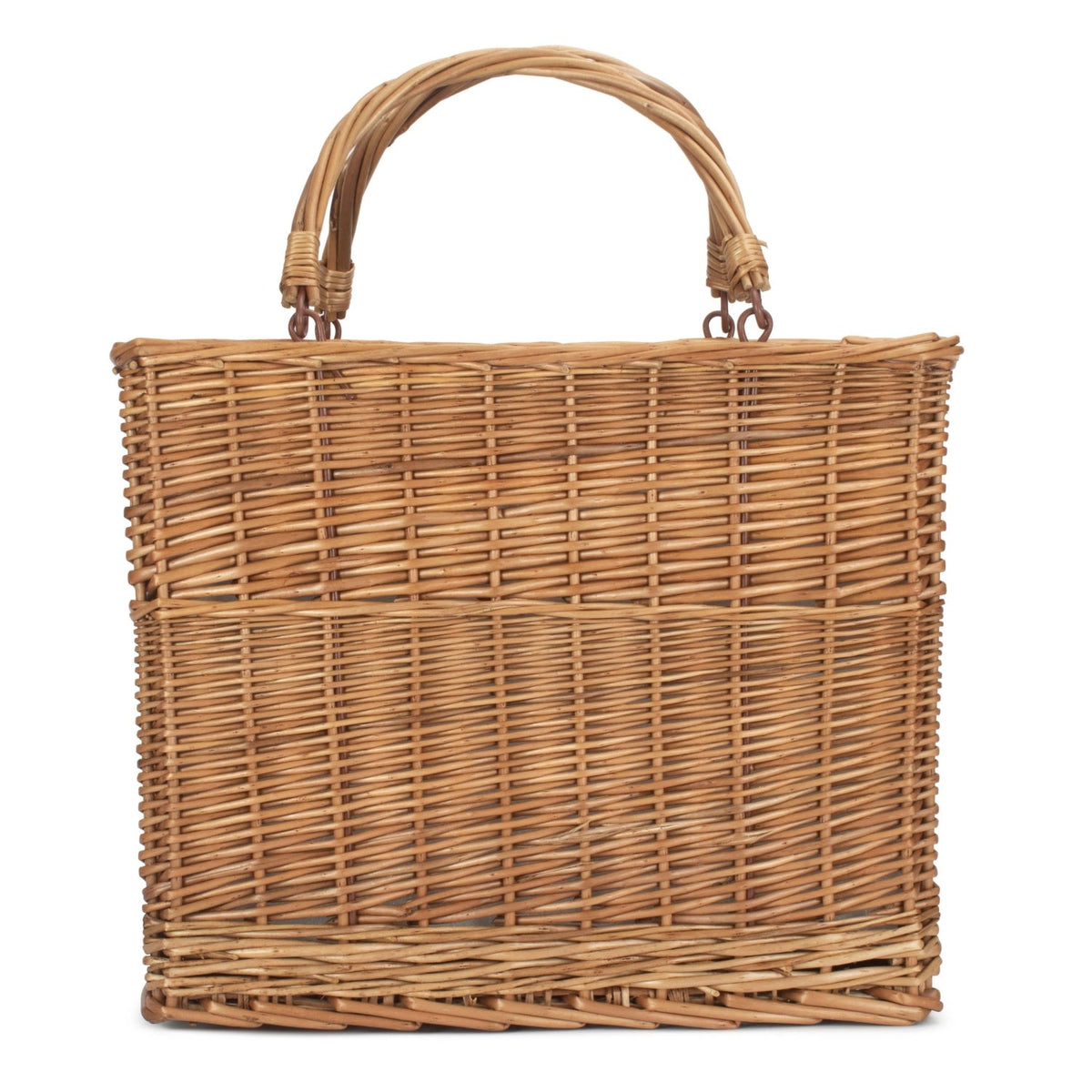Red Hamper Green Tweed Rectangular Wicker Cooler Basket