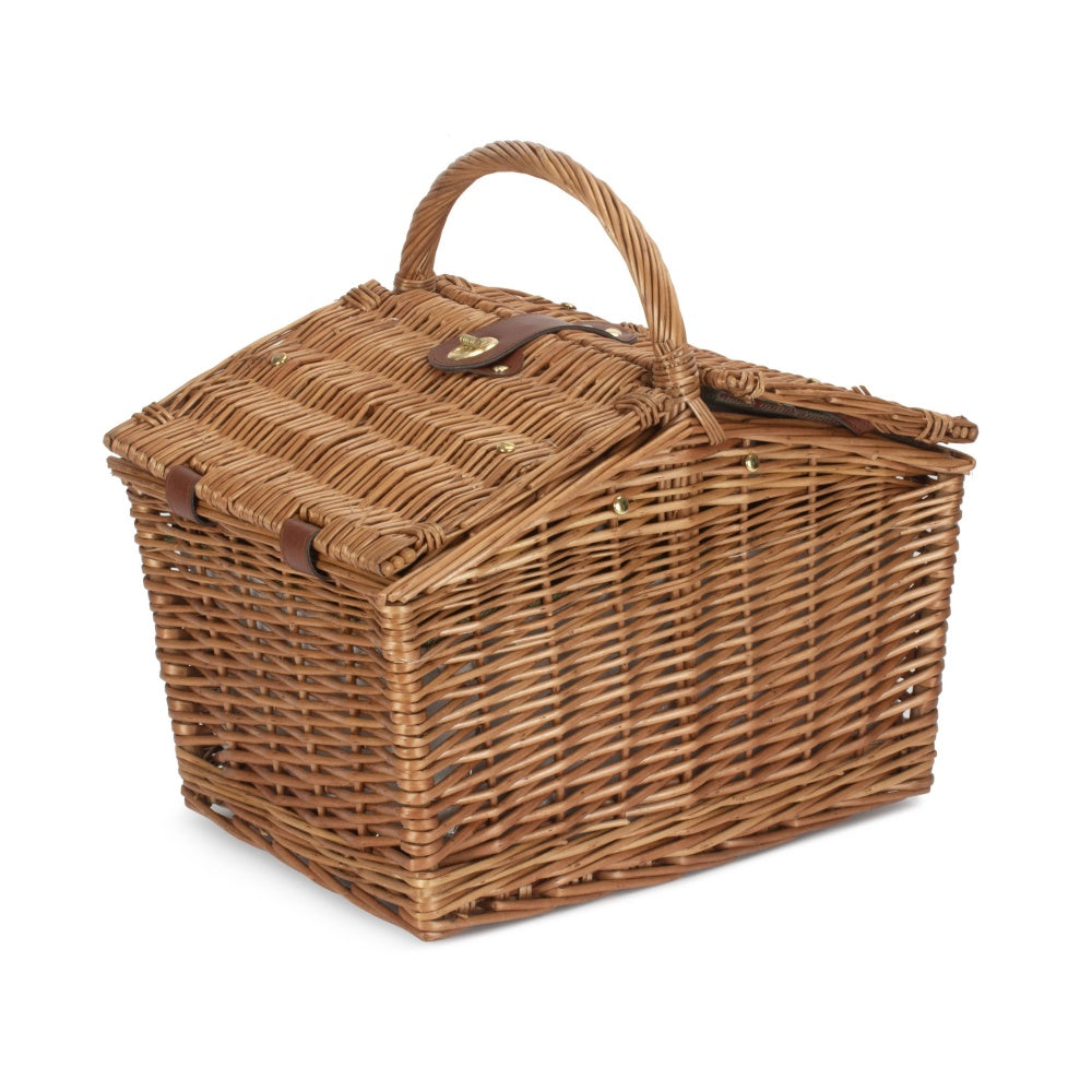 Red Hamper 3 Person Butterfly Lidded Fitted Wicker Picnic Basket