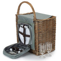Red Hamper 2 Person Chiller Wicker Beach Picnic Basket