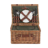 Red Hamper 5 Person Green Tweed Classic Fitted Picnic Basket