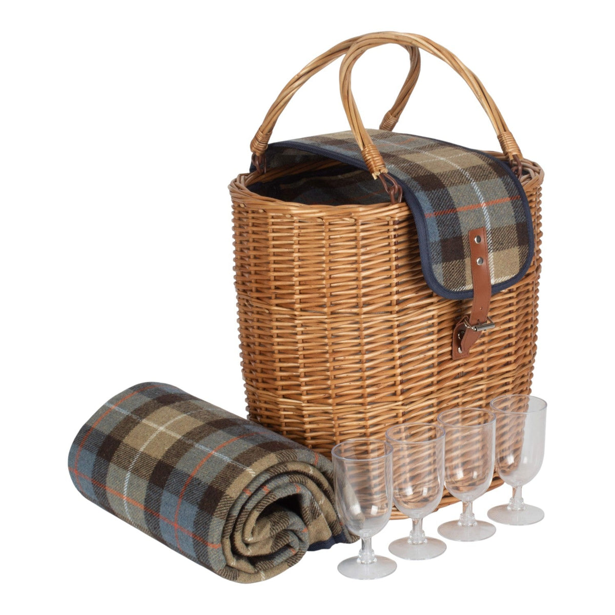 The Willow Basket Wicker Oval Ravenstor Fitted Cool Bag Drinks Picnic Basket