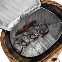 The Willow Basket Wicker Oval Ravenstor Fitted Cool Bag Drinks Picnic Basket