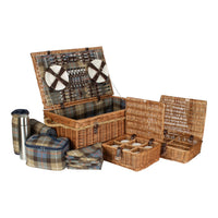 The Willow Basket Rope Handled Ravenstor 6 Person Fitted Picnic Basket