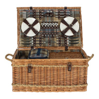 The Willow Basket Rope Handled Ravenstor 6 Person Fitted Picnic Basket