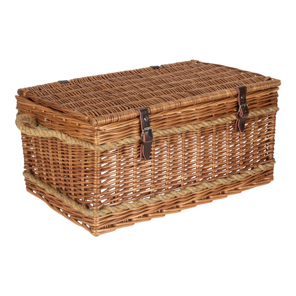The Willow Basket Rope Handled Ravenstor 6 Person Fitted Picnic Basket