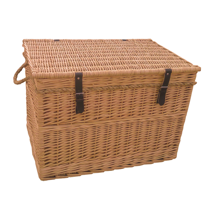 Red Hamper 72cm Wicker Chest Storage Basket