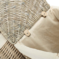 Red Hamper Antique Wash Corner White Cotton Lined Laundry Basket