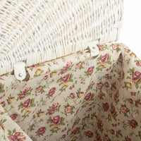 Red Hamper White Wash Corner Wicker Laundry Basket with Lining