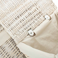 Red Hamper Square White Wash Wicker Laundry Basket