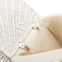 Red Hamper White Wash Corner Cotton Lined Wicker Laundry Basket