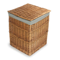 Red Hamper Light Steamed Square Laundry Basket with Grey Sage Lining