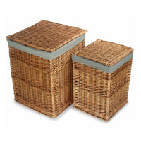 Red Hamper Light Steamed Square Laundry Basket with Grey Sage Lining