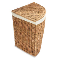 Red Hamper Light Steamed Corner White Cotton Lined Wicker Laundry Basket