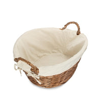 Red Hamper Light Steamed Lined Wicker Laundry Wash Basket