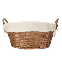 Red Hamper Light Steamed Lined Wicker Laundry Wash Basket