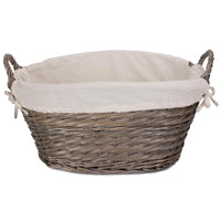 Red Hamper Small Wicker Laundry Wash Basket with White Lining