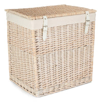 Red Hamper Boutique White Wash Storage Laundry Hamper With Lining