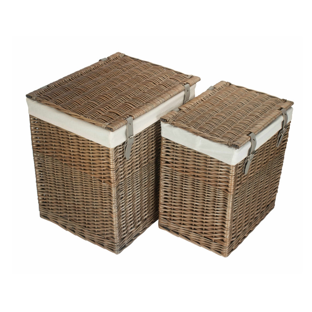 Red Hamper Boutique Antique Wash Storage Laundry Basket With Lining