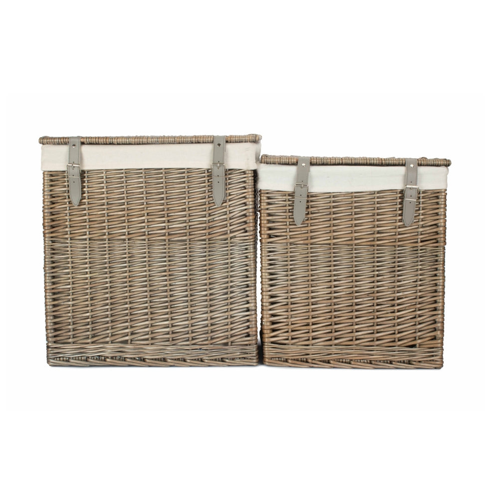 Red Hamper Boutique Antique Wash Storage Laundry Basket With Lining