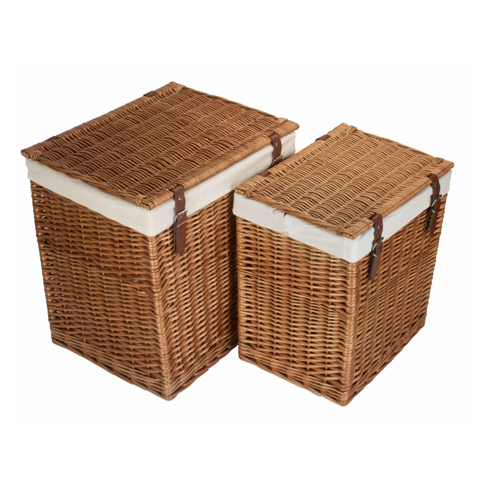 Red Hamper Boutique Double Steamed Wash Storage Laundry Basket With Lining