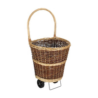 Red Hamper Wheeled Wicker Shopping Basket