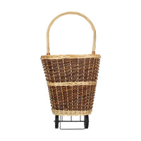 Red Hamper Wheeled Wicker Shopping Basket