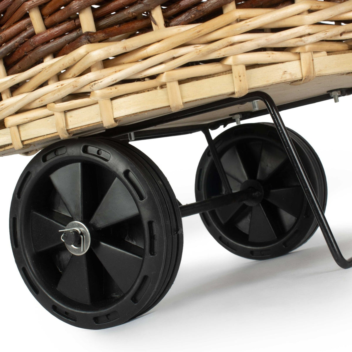 Red Hamper Wheeled Wicker Shopping Basket