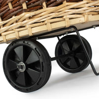 Red Hamper Wheeled Wicker Shopping Basket