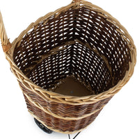 Red Hamper Wheeled Wicker Shopping Basket