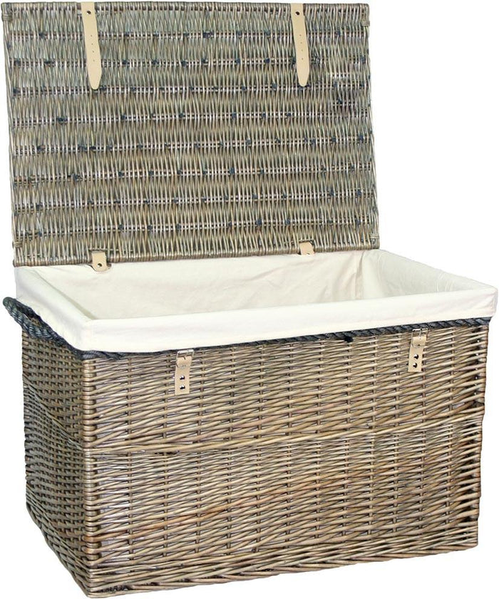 Red Hamper Large Antique Wash Storage Wicker Basket
