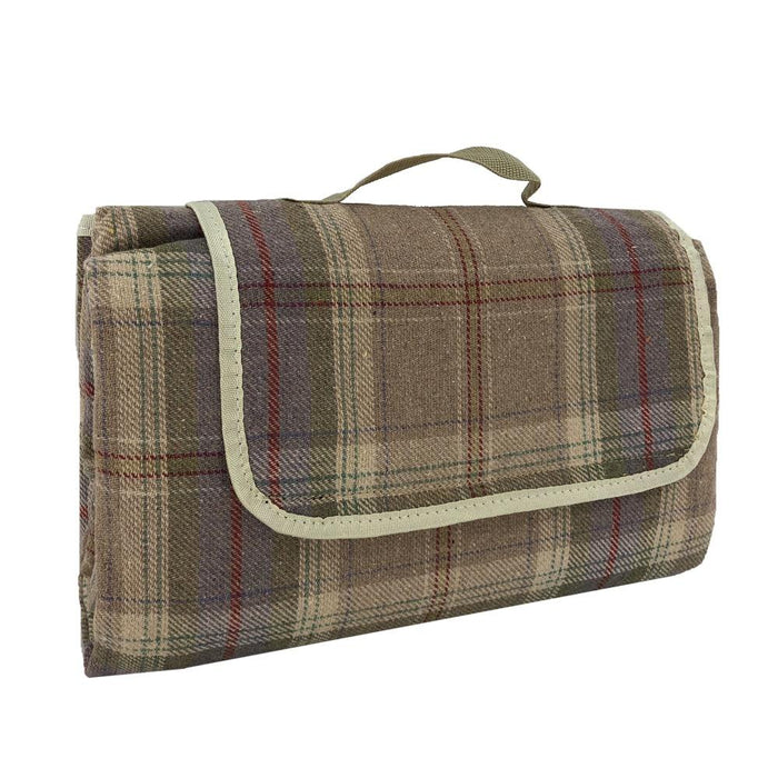 Red Hamper Lavender Polyester Fleece Tartan Picnic Rug