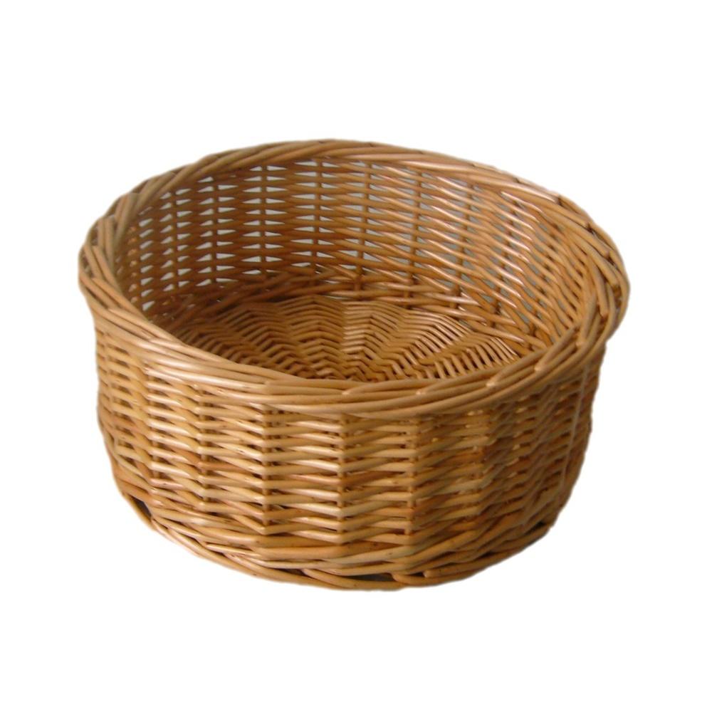 Red Hamper Round Straight-Sided Wicker Tray