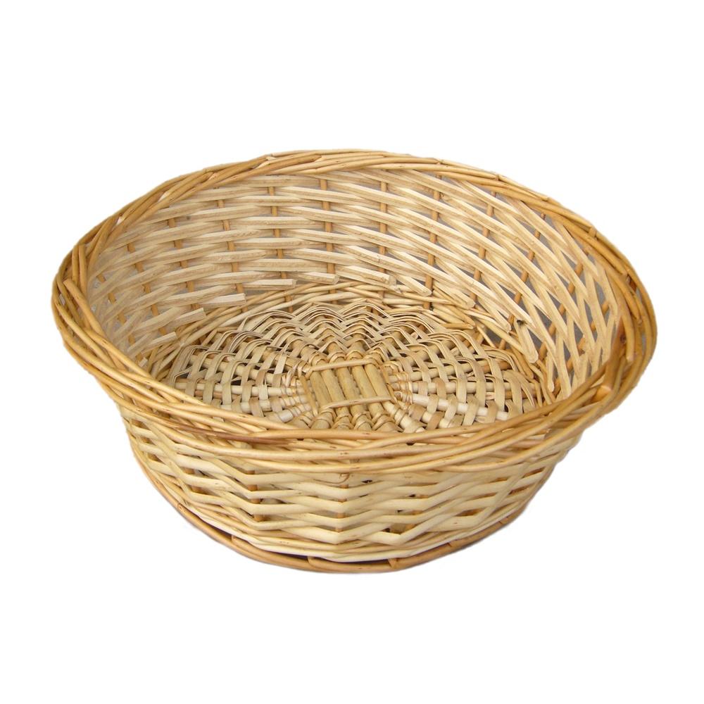 Red Hamper Split Willow Round Wicker Tray