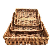 Red Hamper Shallow Wicker Tray