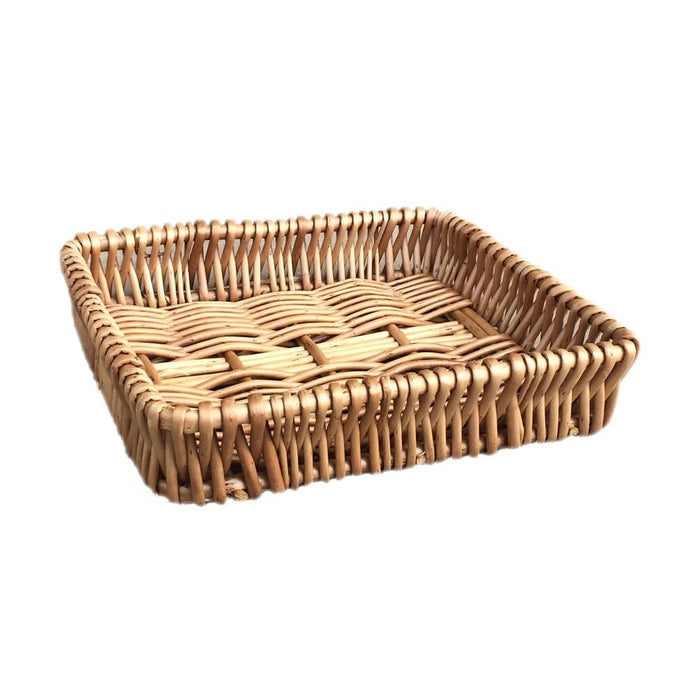 Red Hamper Shallow Wicker Tray