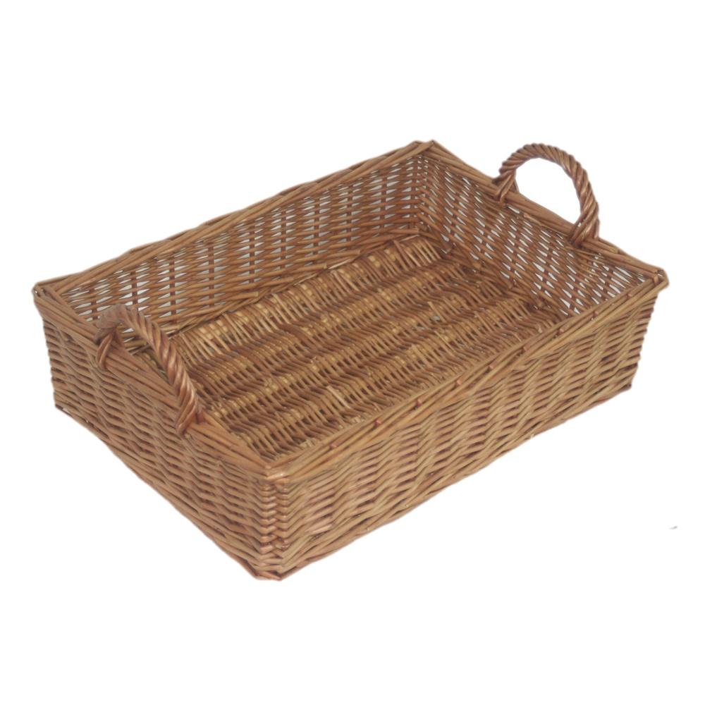 Red Hamper Wicker Rectangular Display Basket