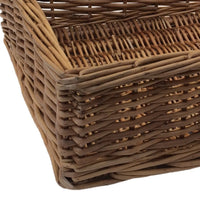 Red Hamper Large Double Steamed Storage Wicker Tray