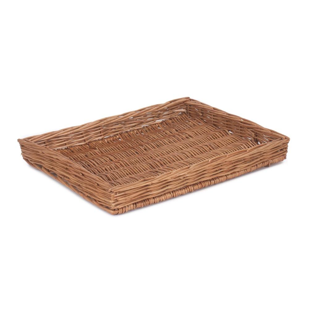 Red Hamper Wicker Light Steamed Flat Serving Tray