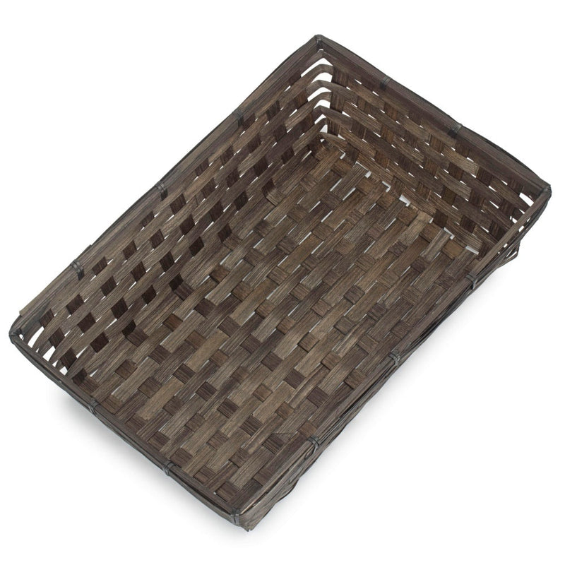 Black Painted Bamboo Serving Tray