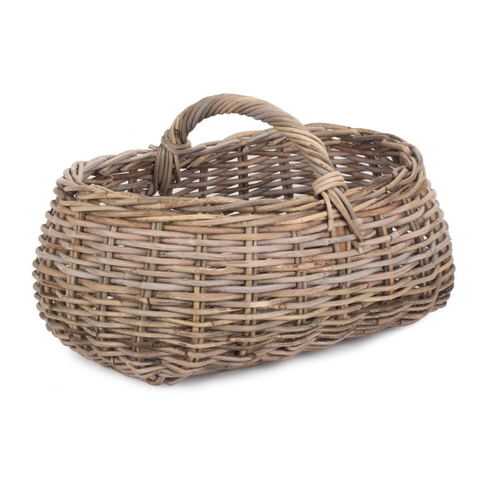 Red Hamper Grey Rattan Market Log Basket