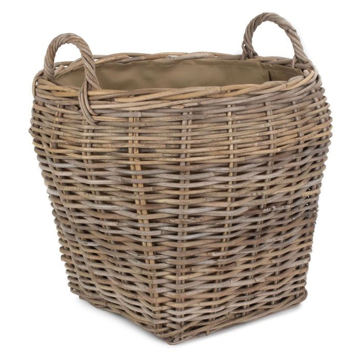 Red Hamper Amphora Rattan Log Basket with Cordura Lining