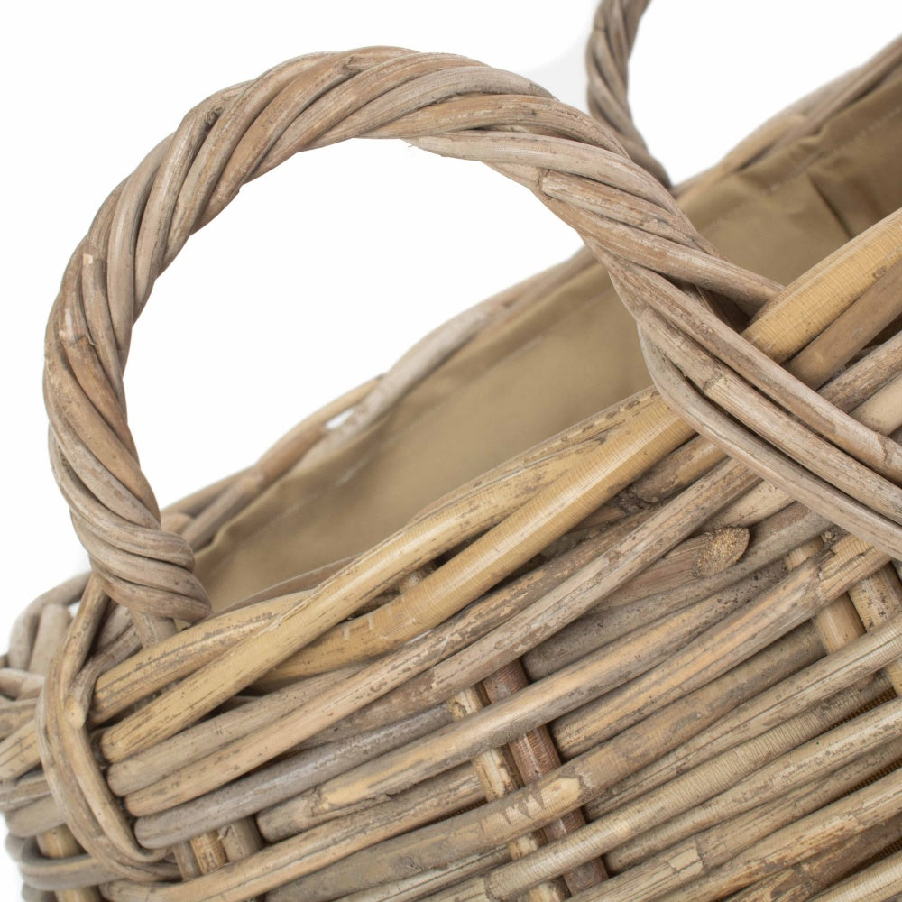 Red Hamper Amphora Rattan Log Basket with Cordura Lining