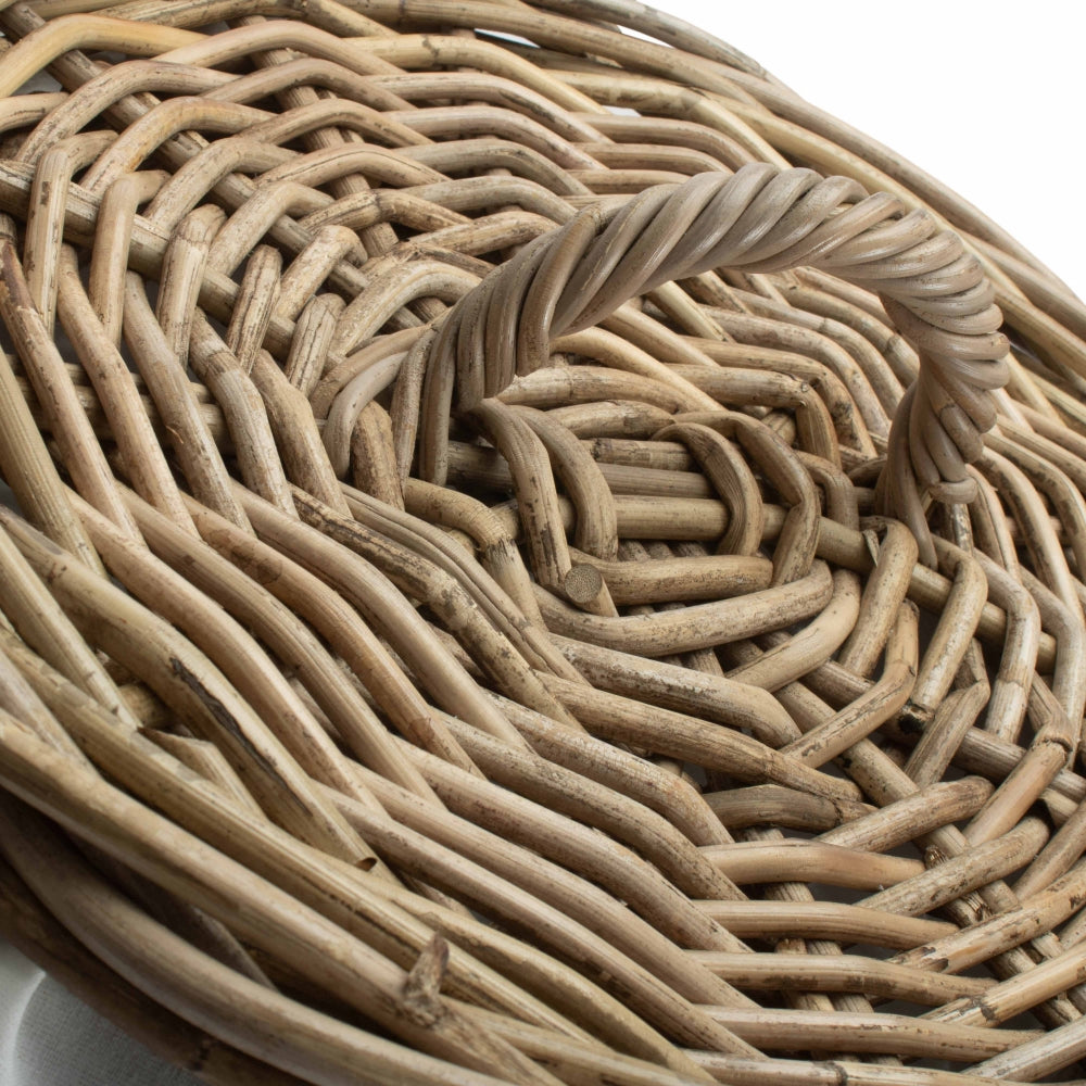 Red Hamper Round Rattan Laundry Hamper Basket with White Lining